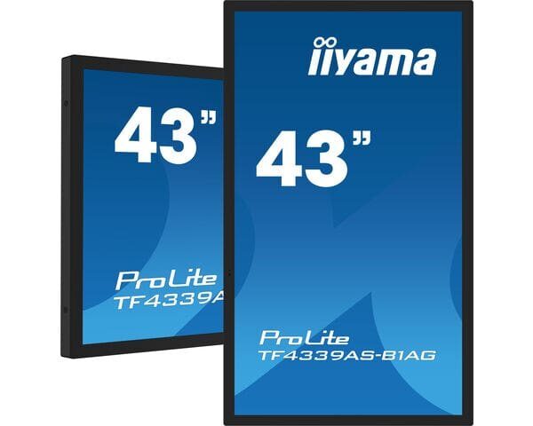 iiyama ProLite 43 inch touchscreen, front and side