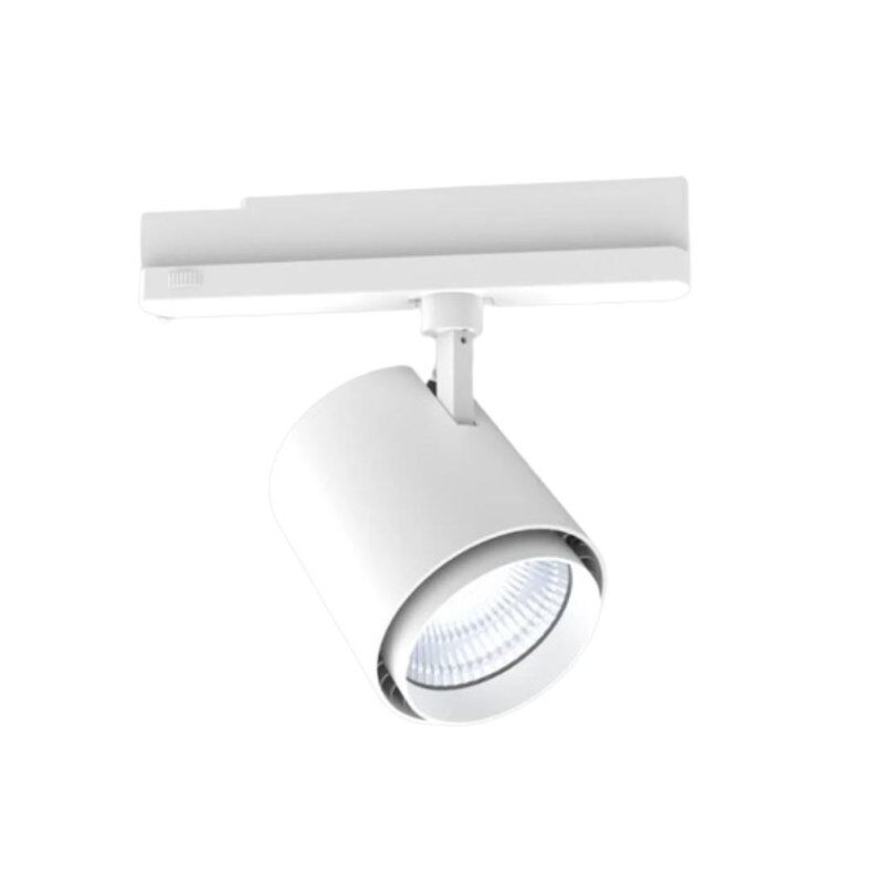White track mounted impact location spotlight