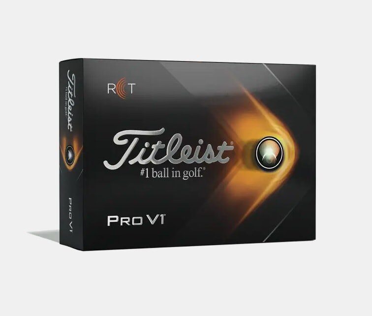 Box of Titleist Pro V1 RCT golf balls